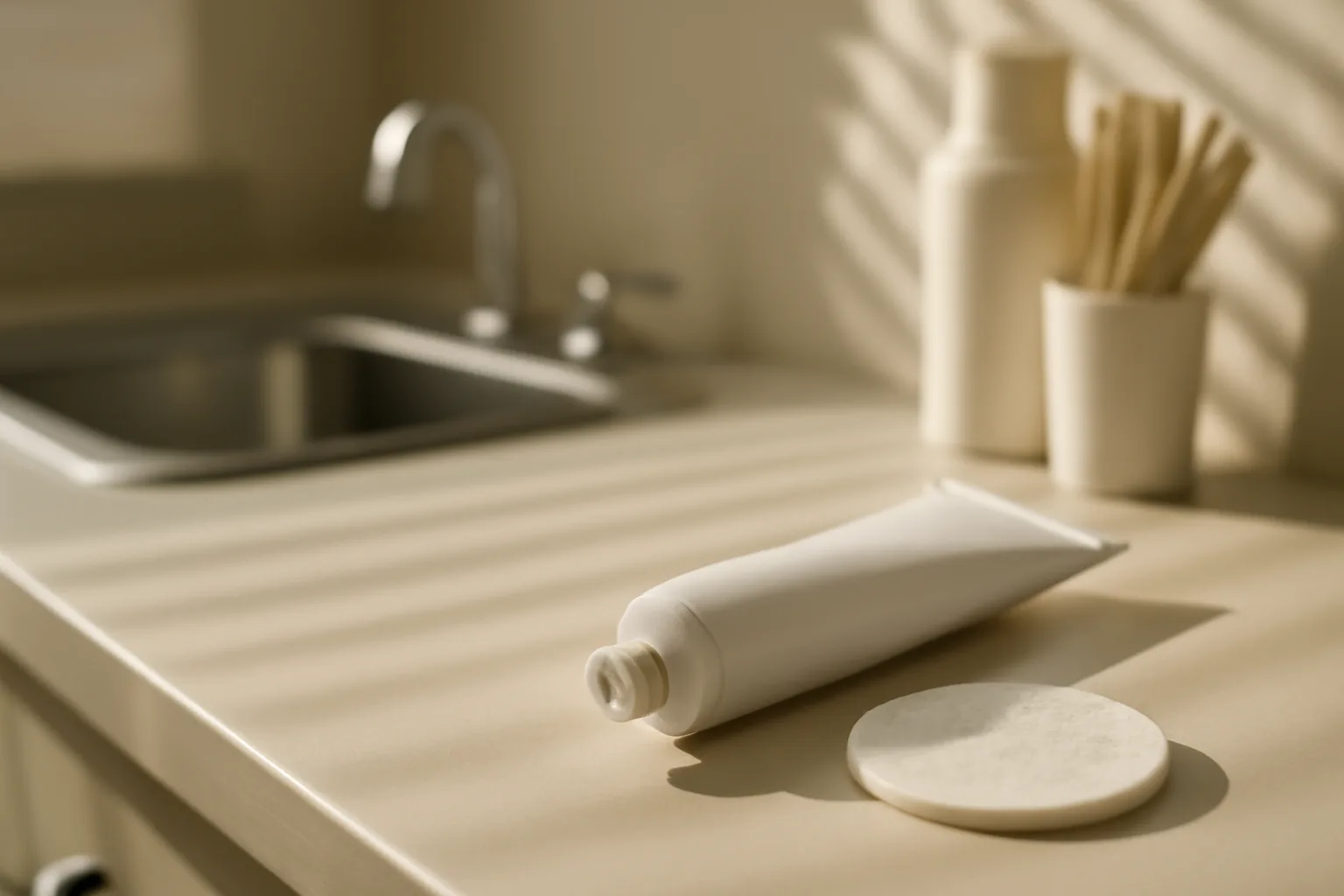 Dermatology exam room counter showing topical cream tube used to illustrate azelaic acid FDA approval