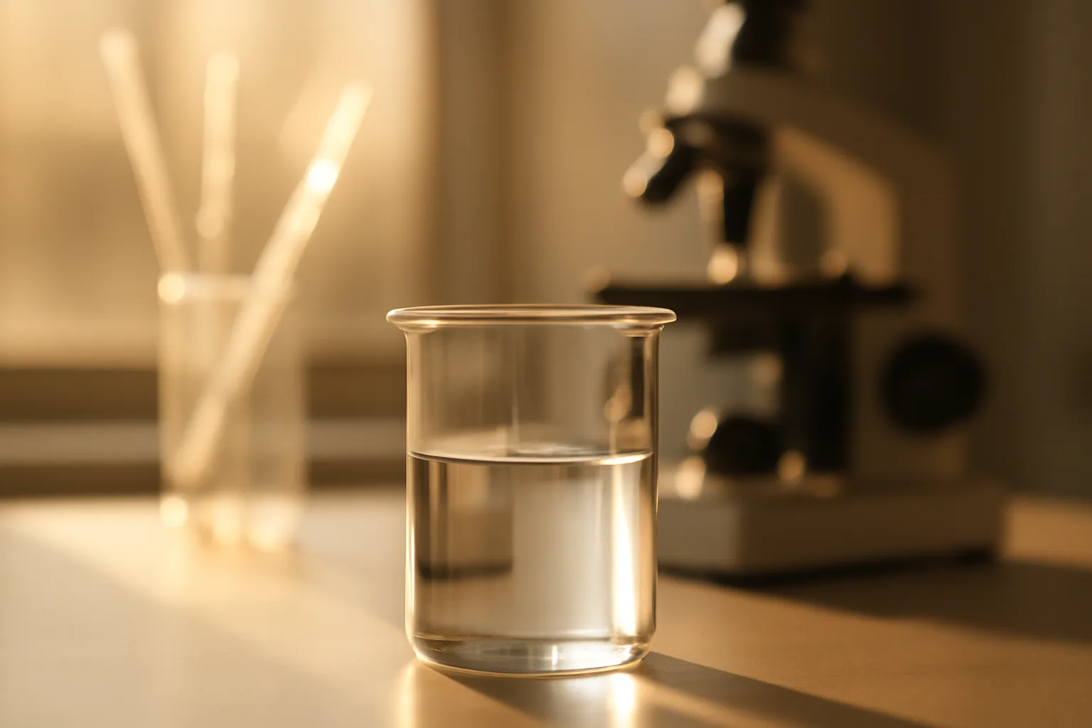 Lab beaker and microscope illustrating azelaic acid purity and testing standards